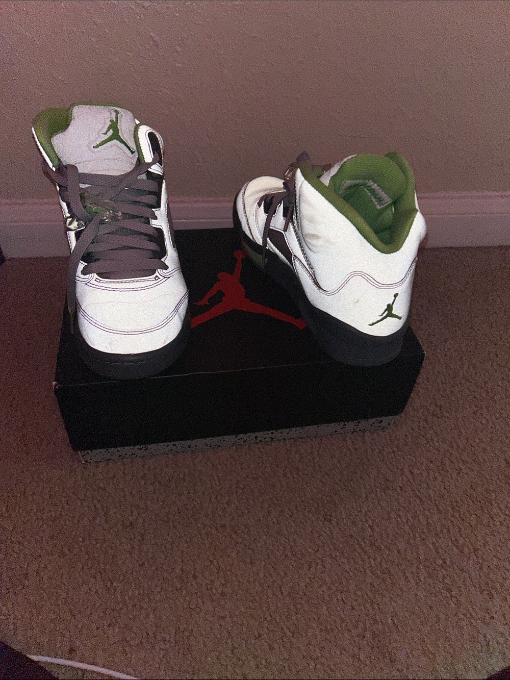 Jordan Kids gray/Green High-Top Sneakers
